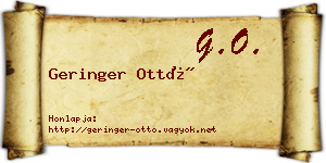 Geringer Ottó névjegykártya
